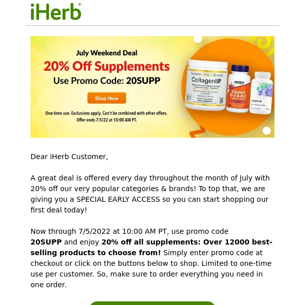 20% off Supplements, 12000+ Products 👍👍👍