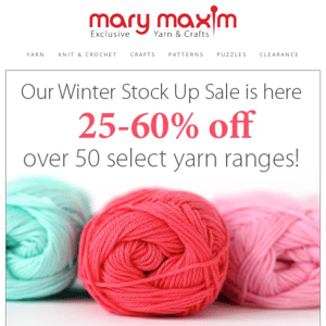 Select Yarns 25-60% Off!