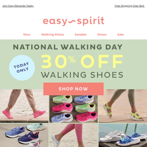 Hurry, 30% OFF Walking Shoes ENDS TONIGHT!