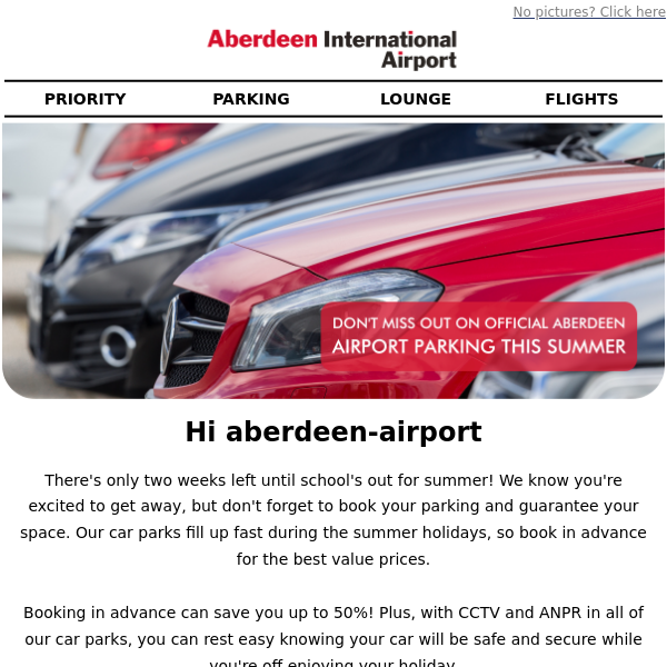 Don't miss out on official Aberdeen Airport parking this summer Aberdeen Airport 🚘