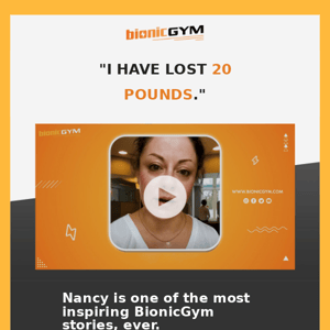 "I have lost 20 pounds"