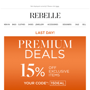 LAST DAY: 15% off exclusive PREMIUM DEALS!