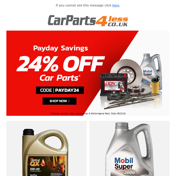 Get 24% Off Essential Car Parts