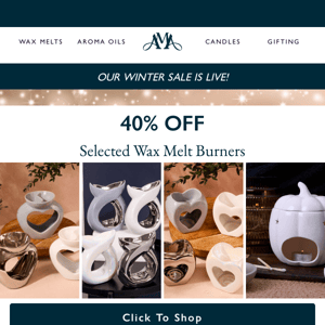 We've got 40% OFF Wax Burners ! 🙌 💙