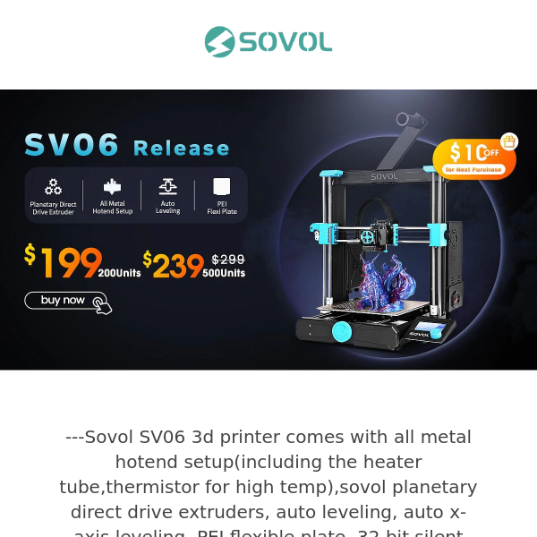 Sovol SV06 Early Bird Price ONLY $199   200 Units! 24 Hours Left to Release!