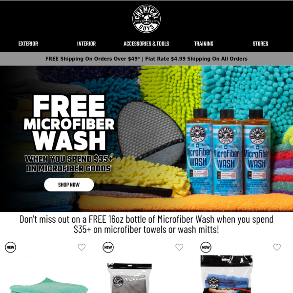 Don't miss out on a FREE Microfiber Wash!