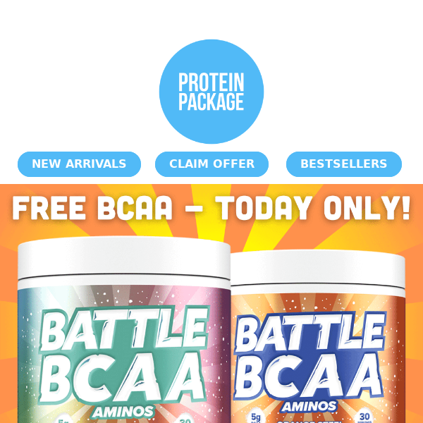 FREE BCAAs for today only! ⏰