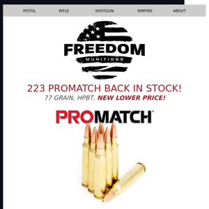 223 ProMatch back in stock!
