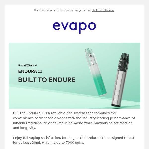 Innokin Endura S1 + free Double Brew £6.99 | Vape news