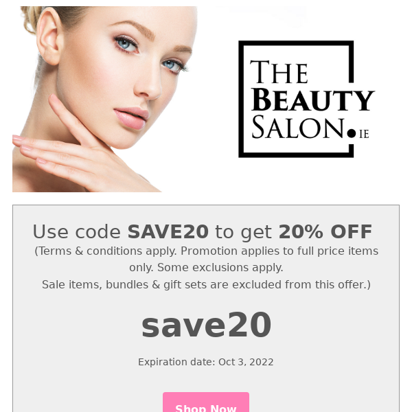 20 Off The Beauty Salon COUPON CODES → (2 ACTIVE) Oct 2022