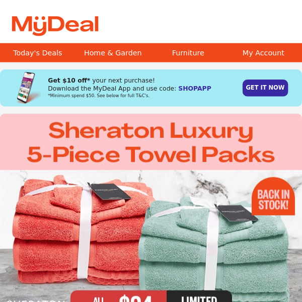Hot and Selling Fast: Sheraton Towel Packs