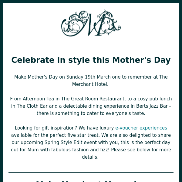 Celebrate in style this Mother's Day