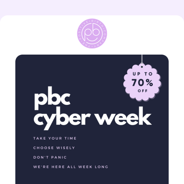 PBC cyber week is HERE 😌🖤