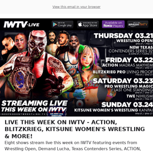 TODAY ON IWTV - Wrestling Open, Demand Lucha & Texas Contenders Series!