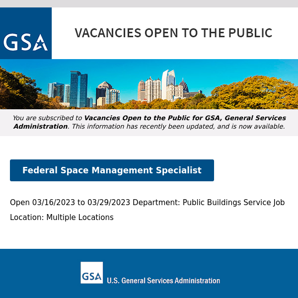 New/Current Job Opportunities at GSA Open to the Public (All U.S. Citizens)