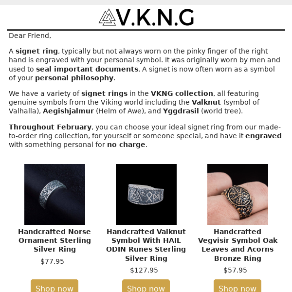 Have your favorite Viking Ring engraved