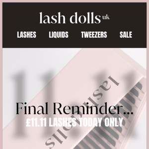 Warning - don't miss out on 11:11 lashes 📢