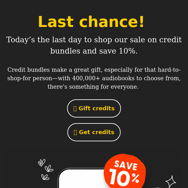 Last Chance: Credit Bundle Sale ⏲️