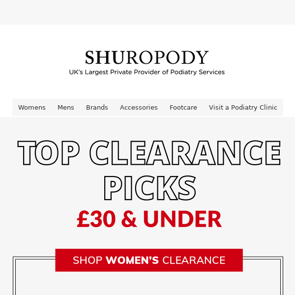 Top Clearance Picks: £30 and under