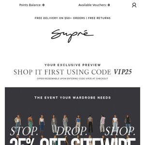 Exclusive Preview: 25% Off SITEWIDE