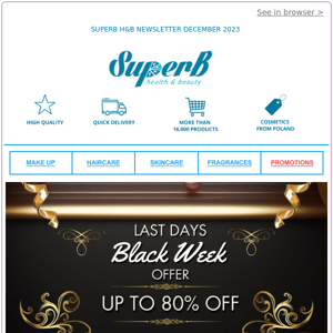 📣Superb Health & Beauty last days BLACK WEEKS OFFER UP TO 80% OFF!