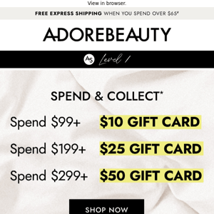 Want a $50 gift card?* | Spend & Collect