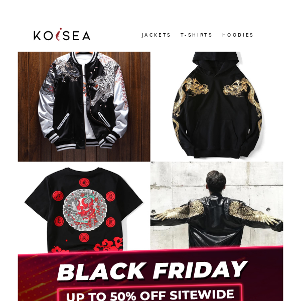 Koisea Golden Angel Wings Bomber Jacket L / Red