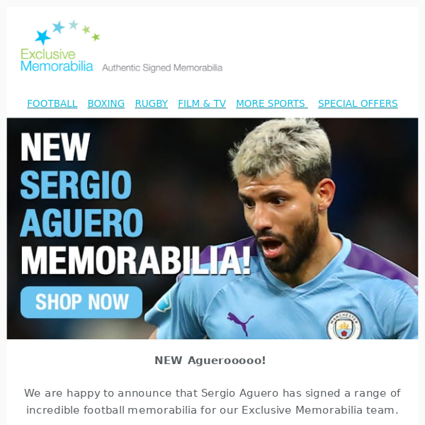 NEW Sergio Aguero Memorabilia! ⚽