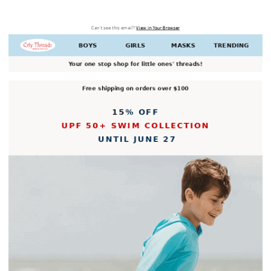 🌞 15% Off All UPF 50+ Swim Collection 🏊‍♀️