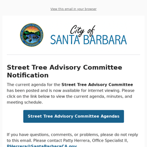 Street Tree Advisory Committee - Agenda Posting Notification