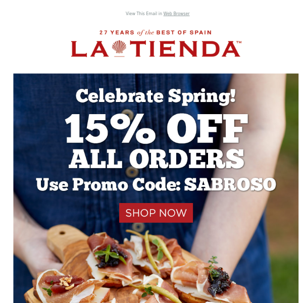 15% Off Any Order! Celebrate Spring with a Charcuterie Board and Tasty Tapas