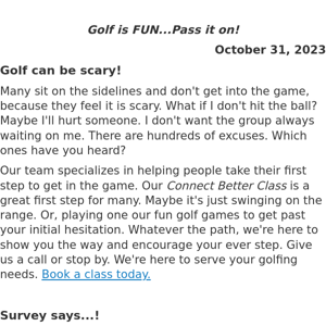 Scary Side of Golf?