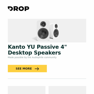 Kanto YU Passive 4" Desktop Speakers, Poco Studio The Night Owl Dye-sub PBT Keycap Set, MOMOKA Zoo65 Barebones Gasket Mount Keyboard Kit and more...