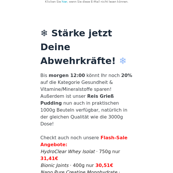 Nur bis morgen! - 20% auf Gesundheit & Vitamine/Mineralstoffe