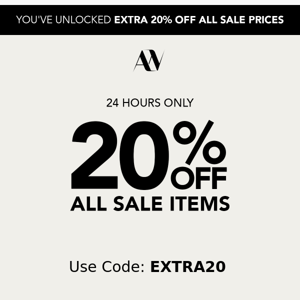 24 Hours Only - Here's 20% OFF