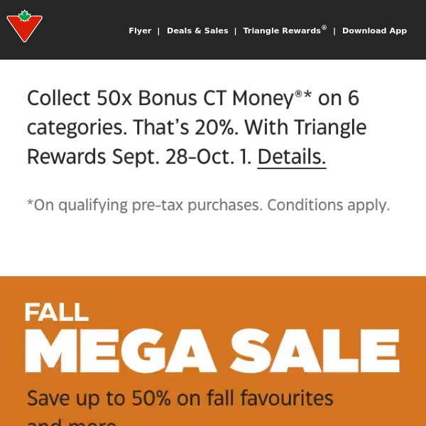 Happening now: Fall Mega Sale