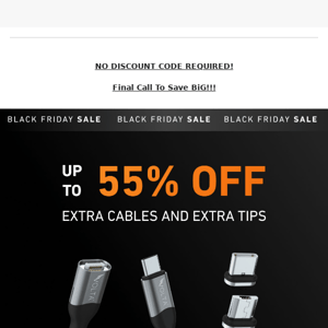 Re: up to 55% discount extra cables and tips, Volta Charger.