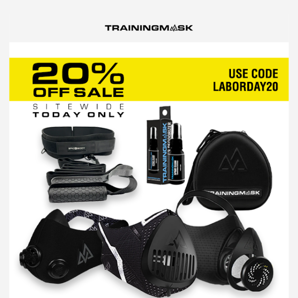 TRAINING MASK LABOR DAY SITEWIDE SALE IS LIVE!