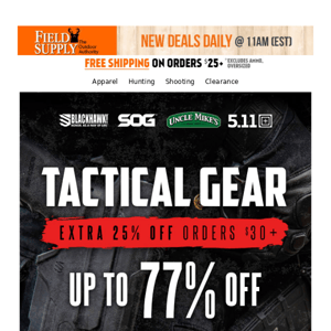 🎪 Tactical Gear: up to 77% off…plus extra discount!