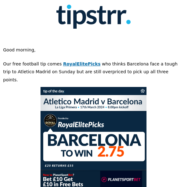 Free football tip from one of Sunday's big games in la Liga