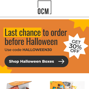 Last chance to save 30% on a Halloween Care Package! 🎃