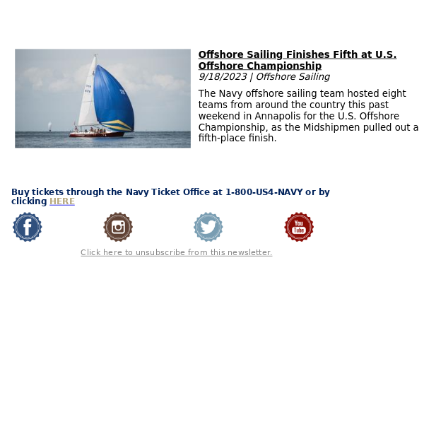 Offshore Sailing Finishes Fifth at U.S. Offshore Championship