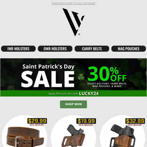 Saint Patrick's Day Sale! - Get 30% Off Sitewide this Weekend