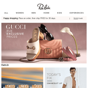 Gucci: Rue Exclusive Prices • All 90%, 80%, & 70% Off for 48 Hours