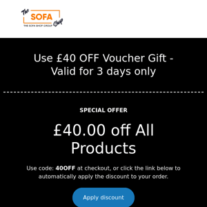 FINAL BLACK FRIDAY Bargains 😍 - Use £40 OFF Voucher Gift - Valid for 3 days only