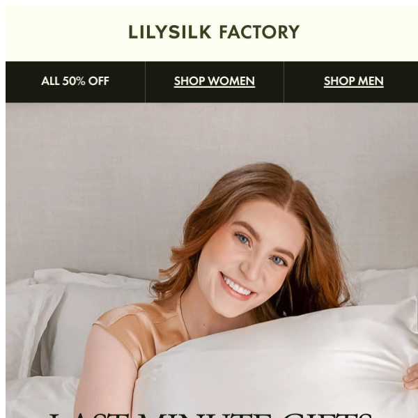 LILYSILK Factory: Last-minute gifts from $21 + an extra 20%