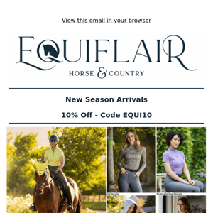 Equiflair Saddlery, New Season Arrivals @ Equiflair!