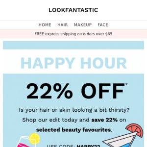 Happy Hour 🍹 22% Off... TONIGHT ONLY