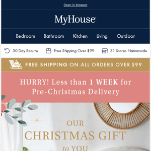 💥 FREE MyHouse Silk Pillowcase on Orders $179+ 💥