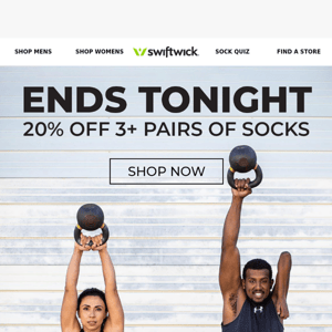 Last Chance To Save 20% On 3+ Pairs